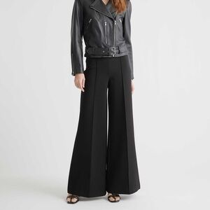 Quince - Black 30” Inseam - Ultra-Stretch Ponte Super Wide Leg Pants